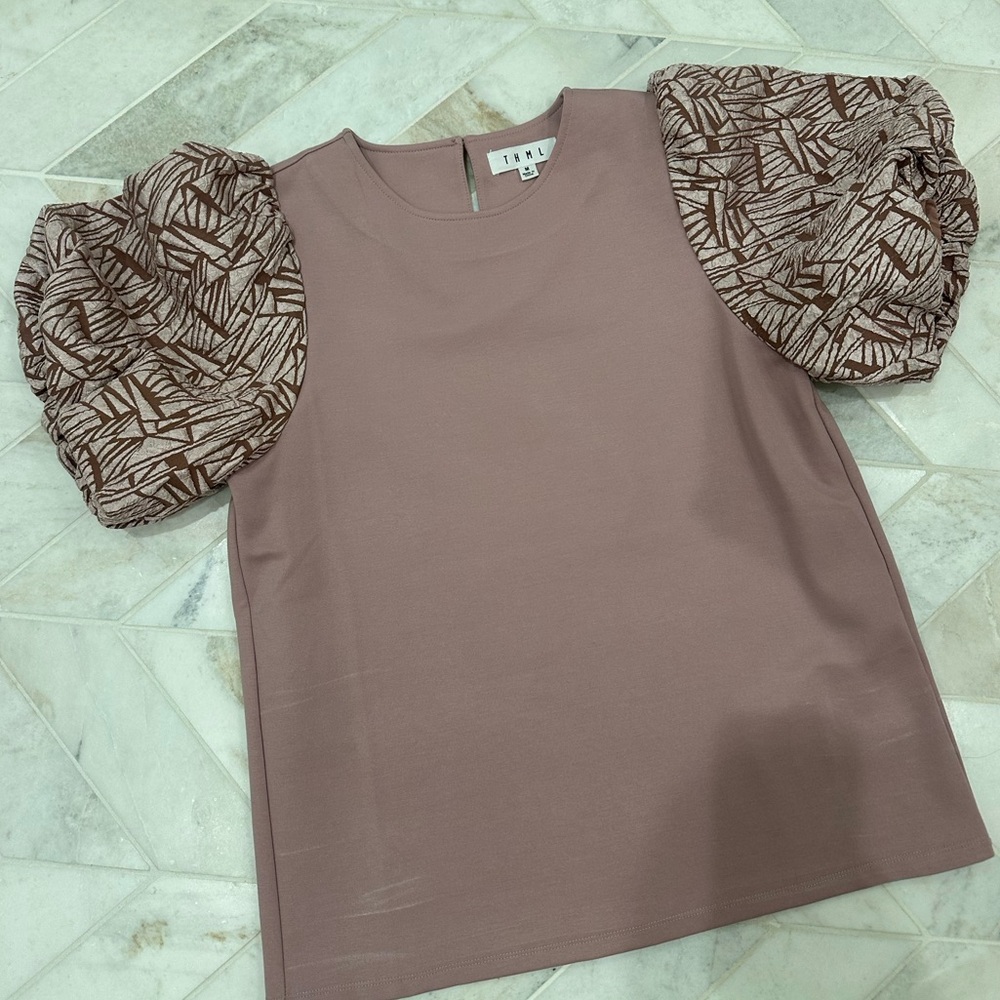 THML Mauve Puff Sleeve Blouse